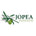 JOPEA logo with olive branch and green olives on a white background