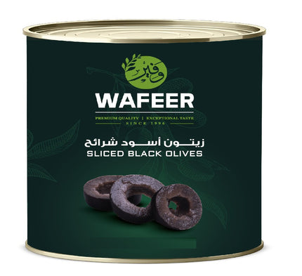 Wafeer Canned Sliced Black Olives